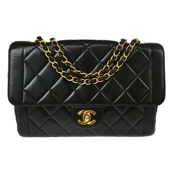 Chanel Black Lambskin Double Chain Shoulder Bag XX40220 - Picture 1 of 7